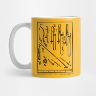 Vintage Trombone Illustration Art Mug